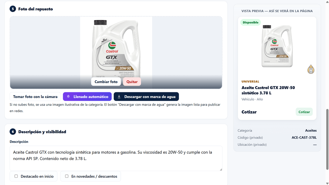 Sube una foto y la IA llena el inventario sola. De horas a segundos.
