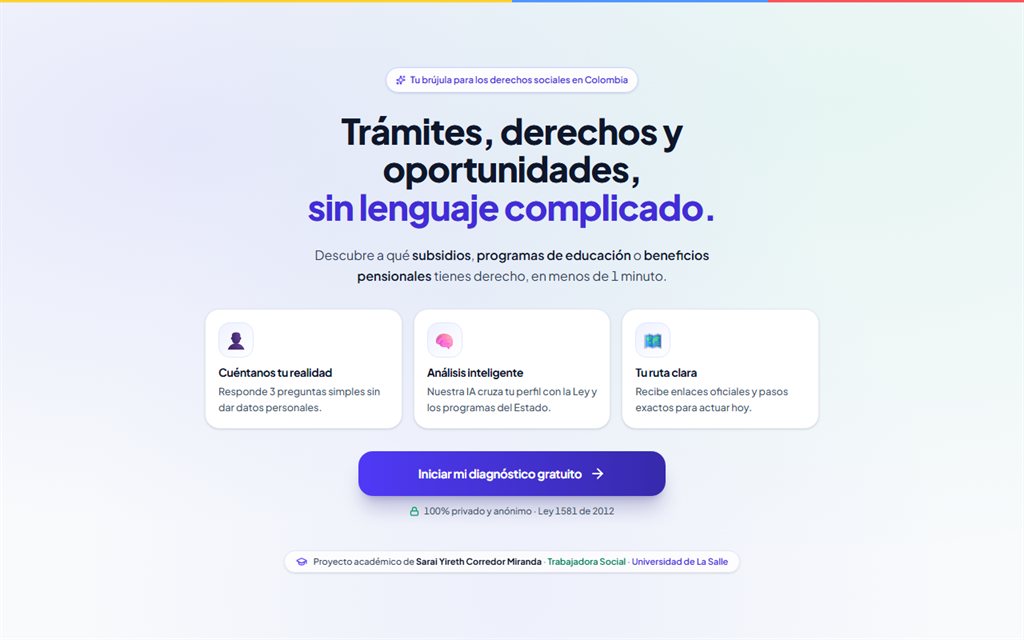 Vista del proyecto Navegador Social